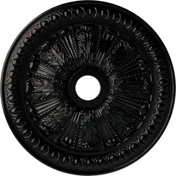 Ekena Millwork Tomango Egg & Dart Medallion (Canopies up to 6 3/4"), 27 7/8"OD x 3 7/8"ID x 2 1/2"P, Black Pearl CM27TOBPS - main